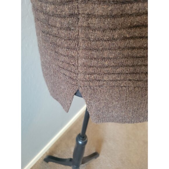 Madewell Chocolate Brown Ribbed Long Sleeve Wool Blend Sweater Size XS Modern - Picture 6 of 10